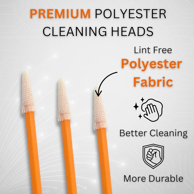 Sysotek Fiber Optic Cleaning Swabs - 100 Pack - SC 2.5mm - for Cleaning Optical Components. Lint Free Anti-Static Swabs, Cleaning Stick for Ports and Adapters, SC Connector Cleaner Tool for Field Use - Image 3